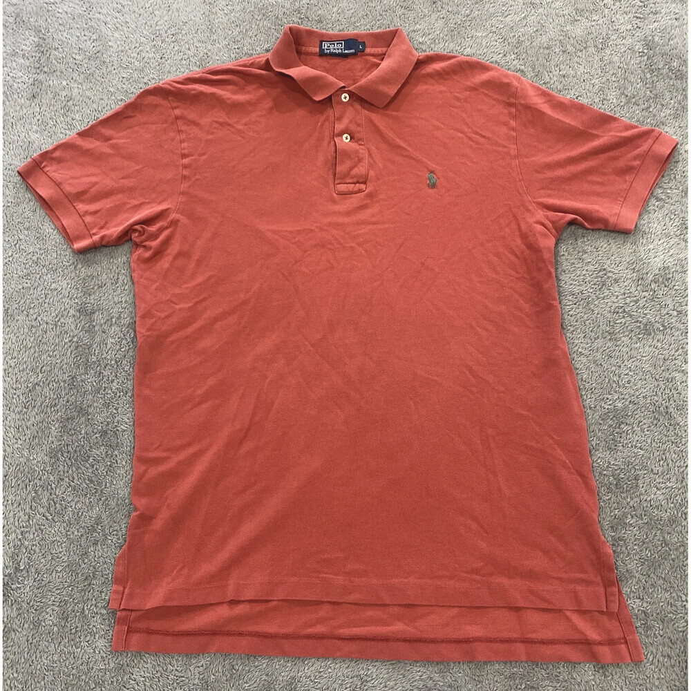Polo Ralph Lauren Men's Size Large Maroon Short-sleeve Polo/shirt Casual button
